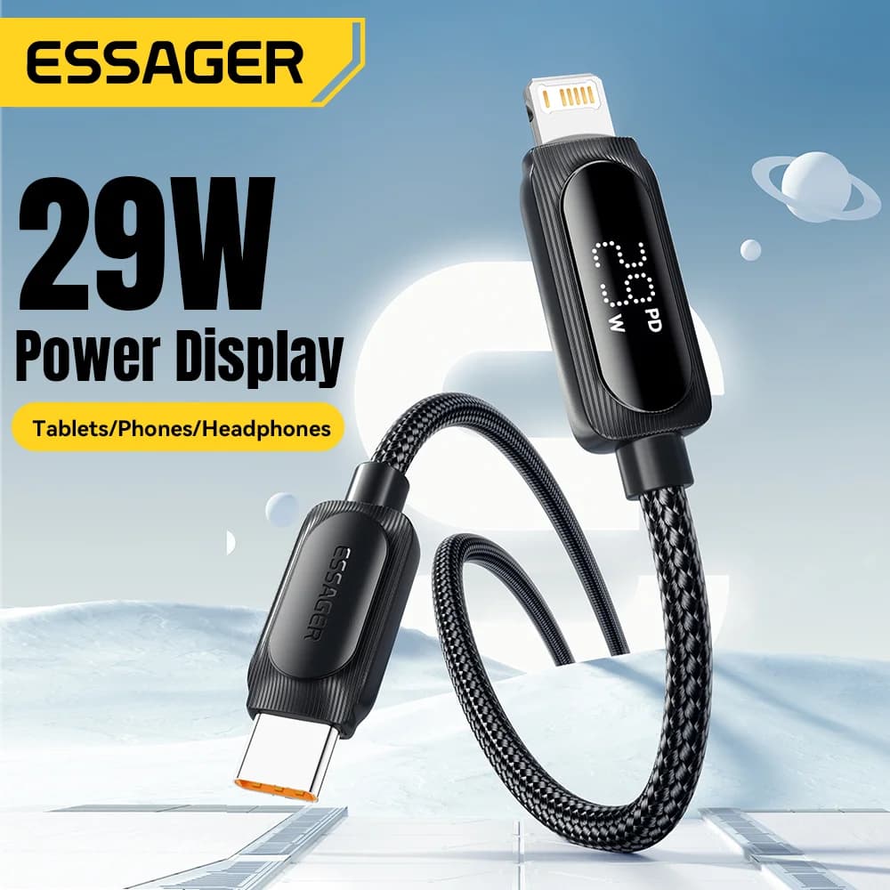 Kabel USB-C na Lightning 29W z wyświetlaczem cyfrowym