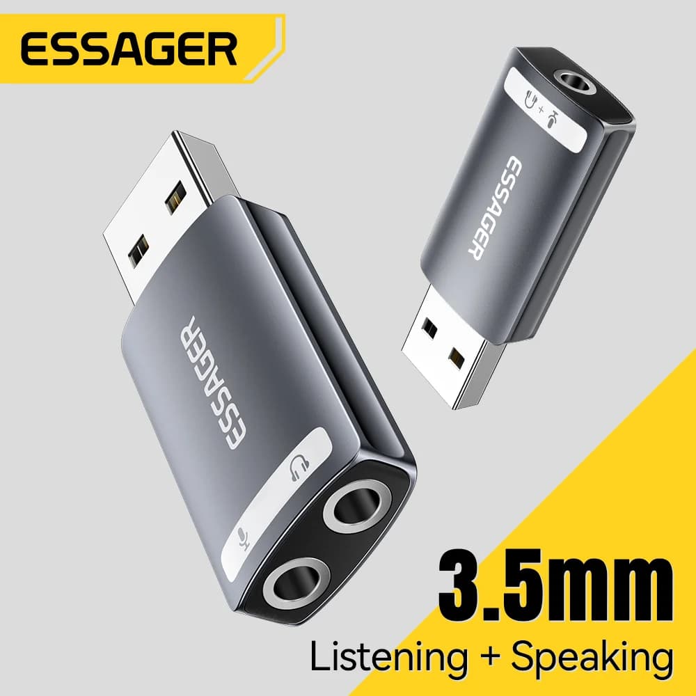 Zewnętrzna karta dźwiękowa USB z adapterem audio 3.5mm
