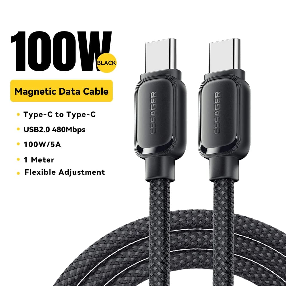 Kabel USB-C do USB-C 100W z magnesem i mechanizmem zwijania