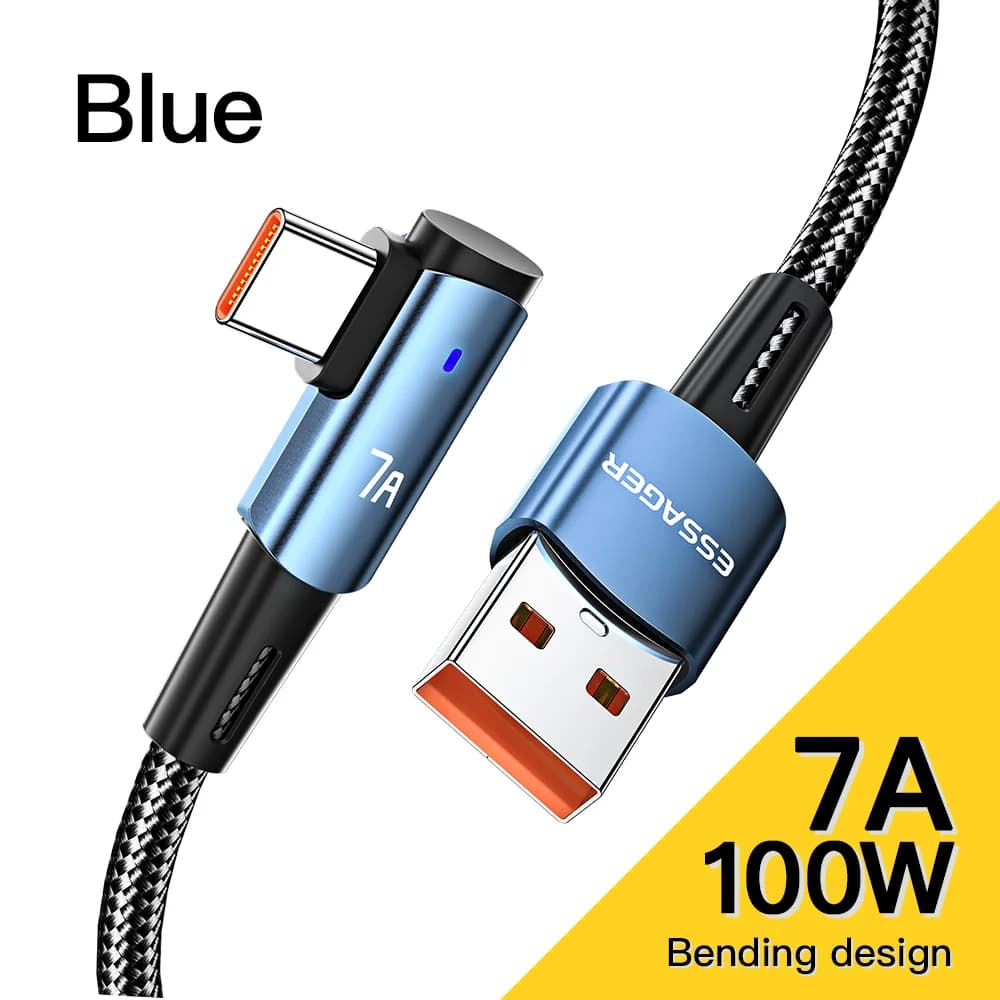 Kabel szybkiego ładowania USB-C na USB-C 100W kątowy 90-stopni