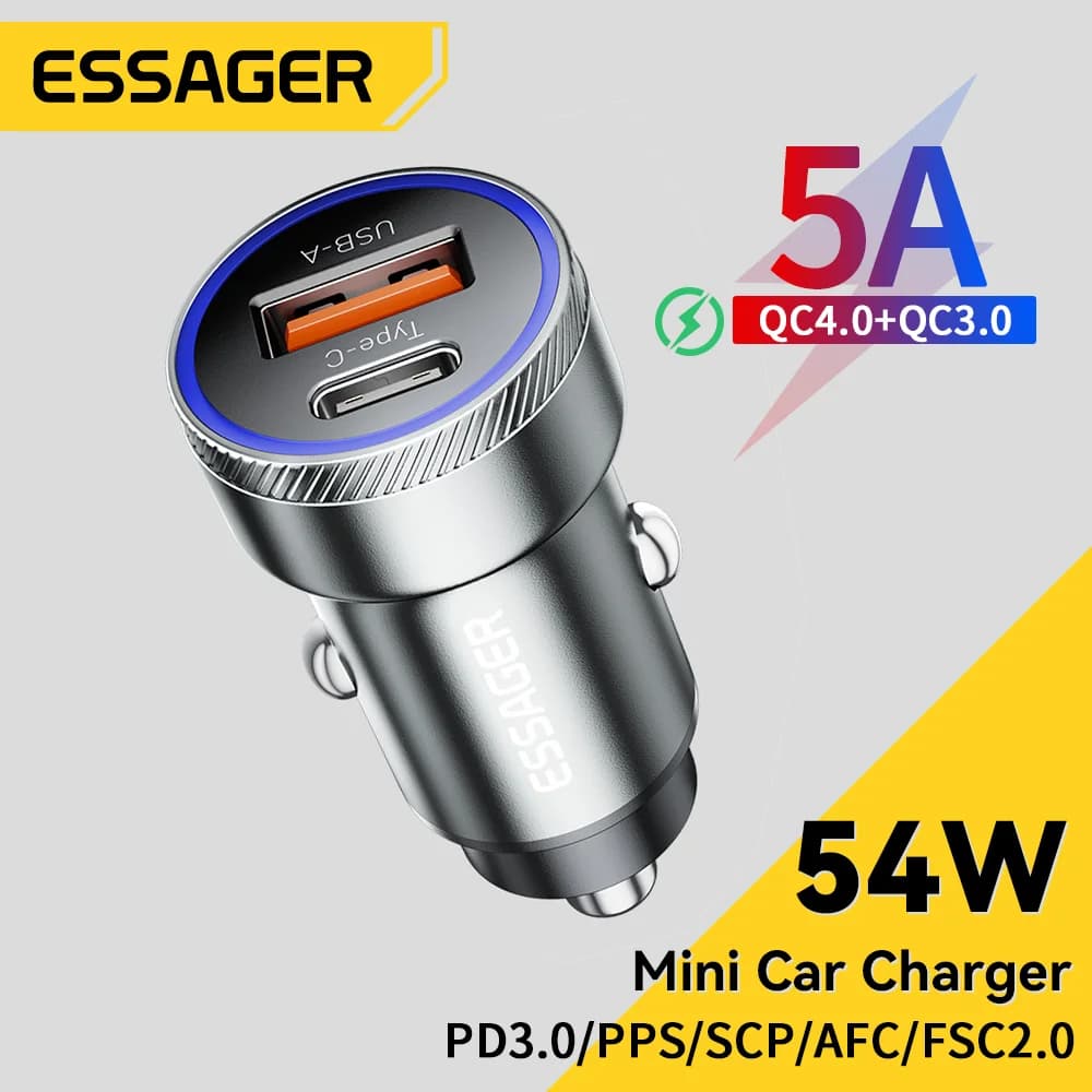 Ładowarka samochodowa USB 54W z PD i QC 3.0