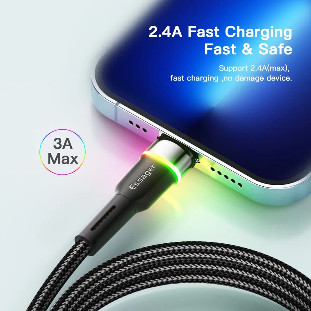 Kabel LED USB do szybkiego ładowania i transferu danych dla iPhone