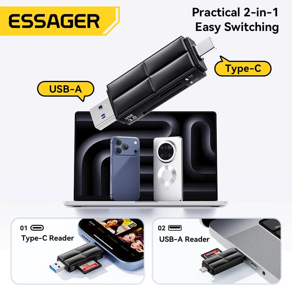 Czytnik kart SD/Micro SD USB 3.0 i Type-C