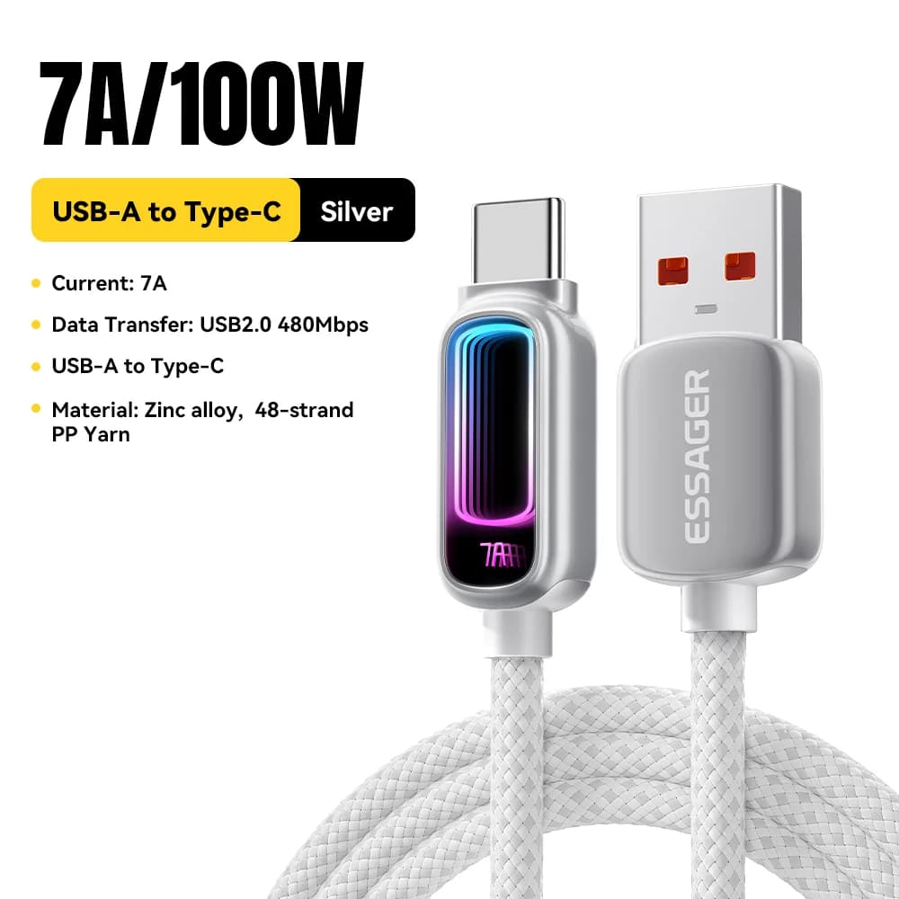 Kabel USB-C do szybkiego ładowania PD 7A 100W