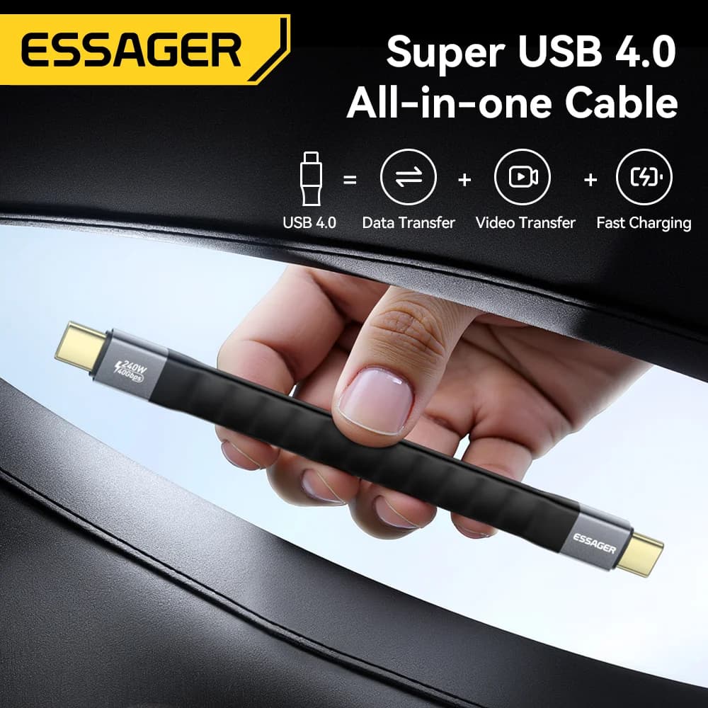 Kabel USB 4.0 Type-C z transferem danych 40Gbps i wideo 8K