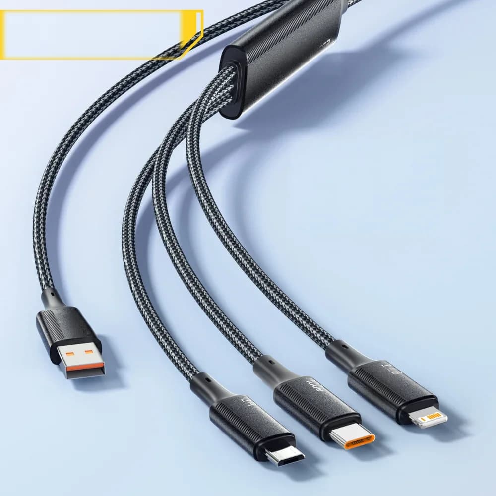 Kabel ładujący 3-w-1 USB-C do Lightning 100W