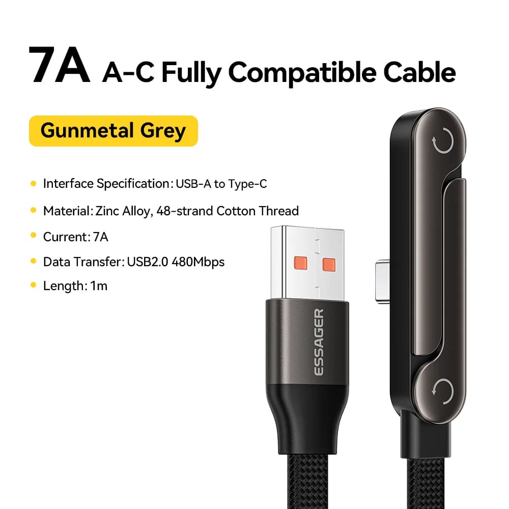Składany kabel USB Type-C 100W z uchwytem na telefon