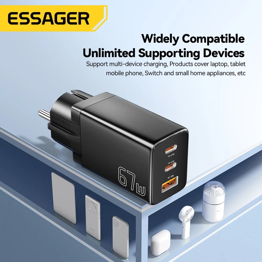 Ładowarka GaN USB Type-C z wtyczką EU/KR