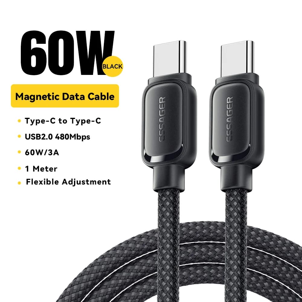 Kabel USB-C do USB-C 100W z magnesem i mechanizmem zwijania