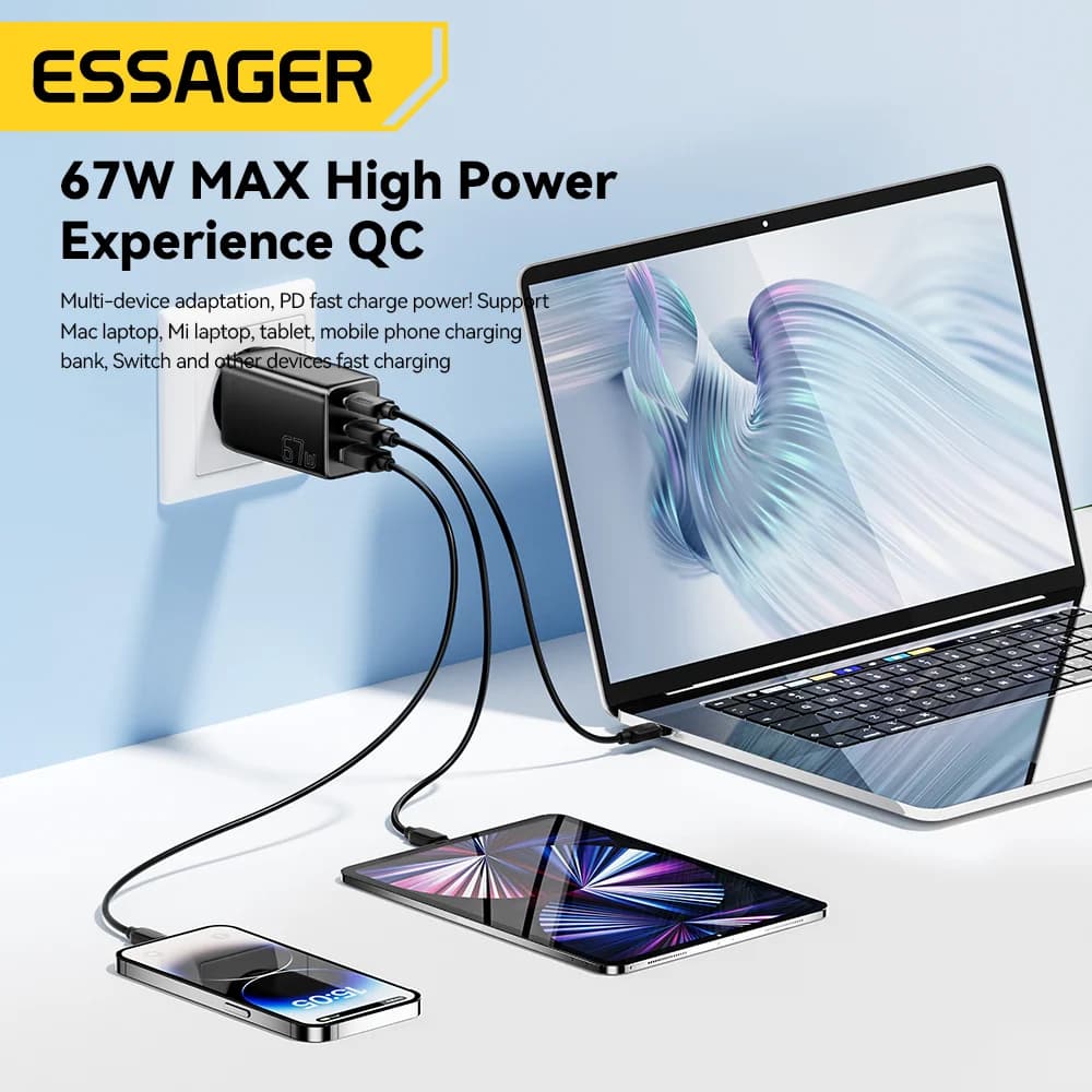 Ładowarka sieciowa GaN USB Type-C 67W z obsługą PPS