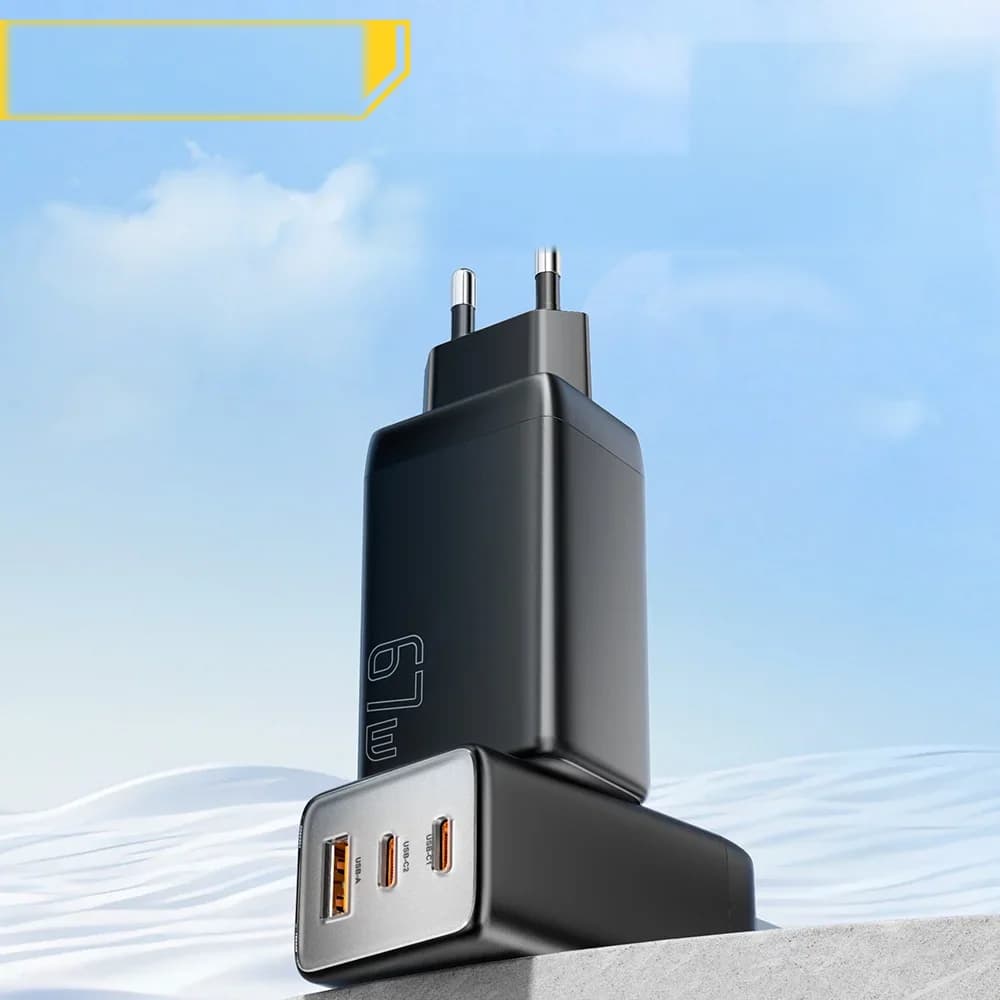 Ładowarka sieciowa GaN USB-C 67W z QC i PD