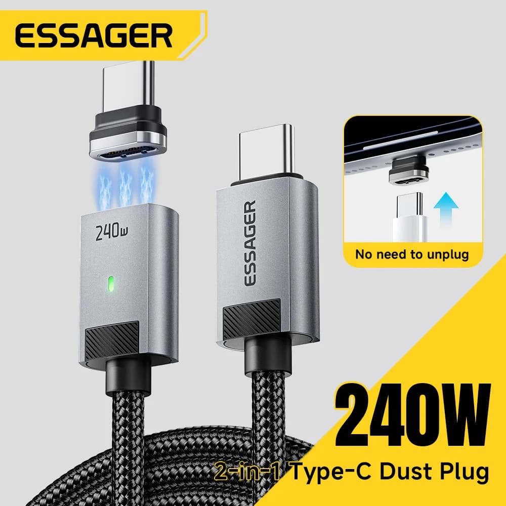 Magnesowy kabel ładujący USB-C do USB-C 240W