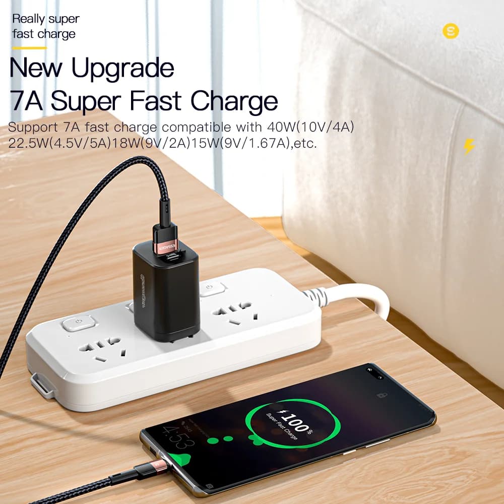 100W Szybko ładujący kabel USB-C, 7A