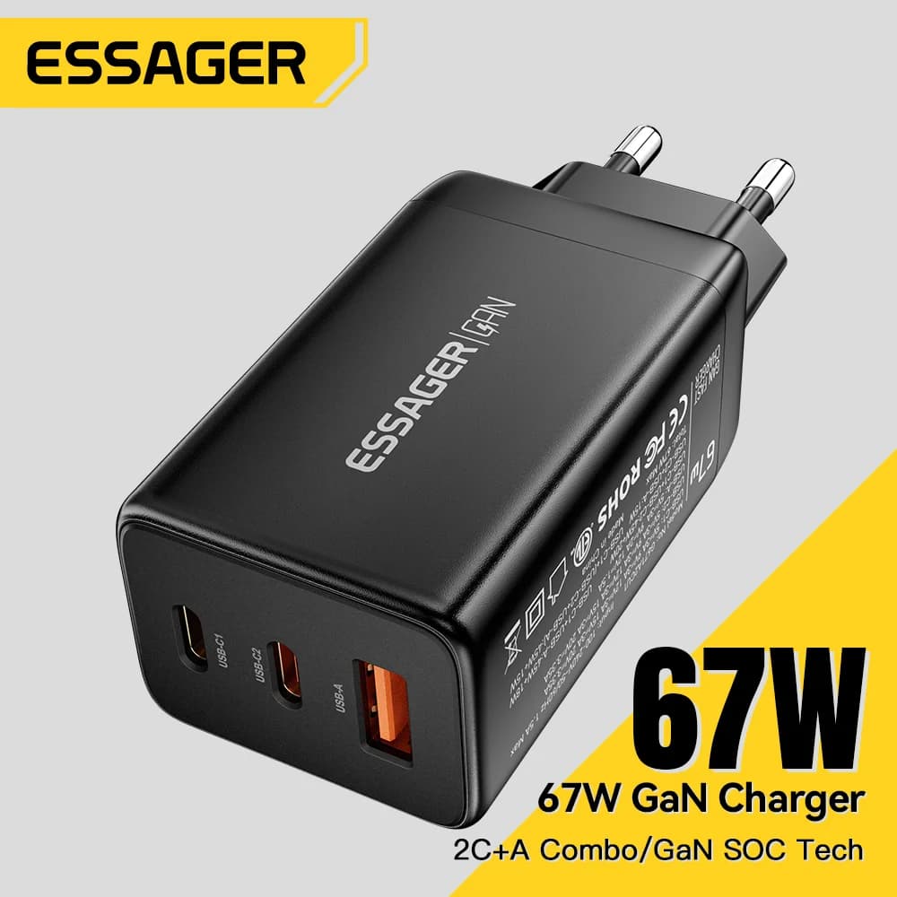 Ładowarka sieciowa GaN USB Type-C 67W z obsługą PPS