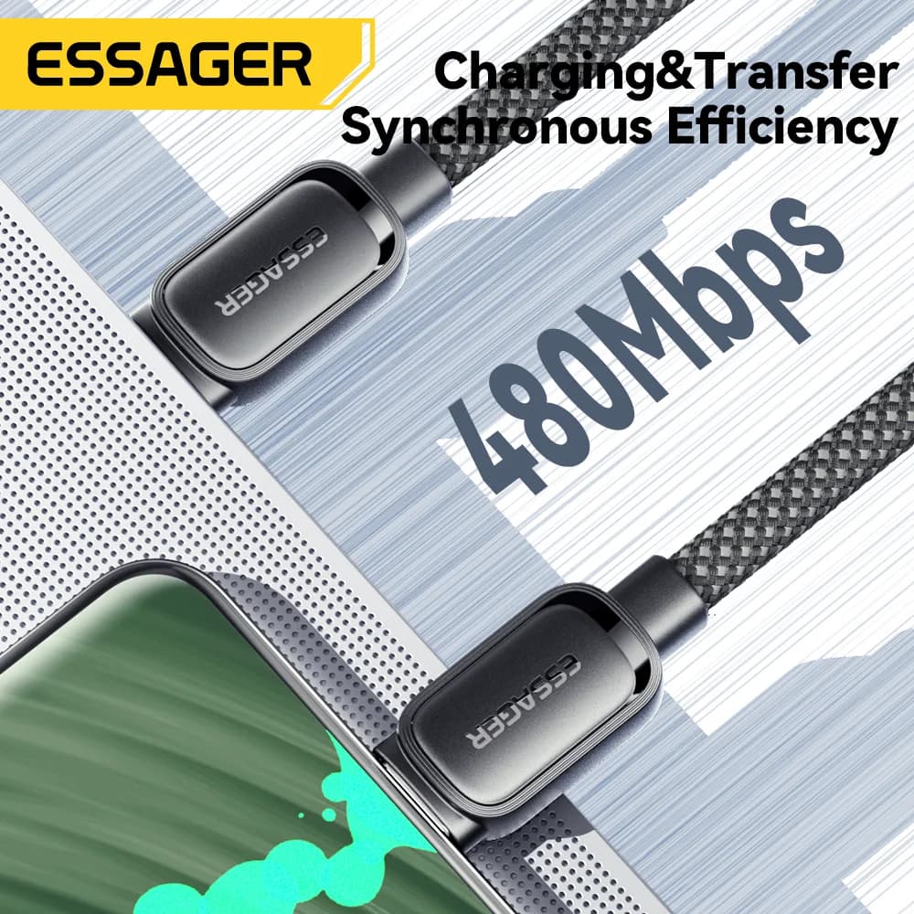 Kabel USB-C do USB-C 100W z magnesem i mechanizmem zwijania