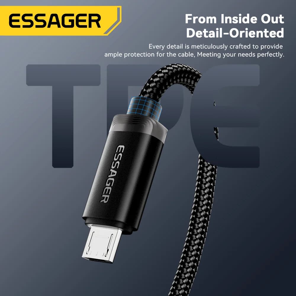 Kabel do szybkiego ładowania 2w1 USB Type-C i Micro USB