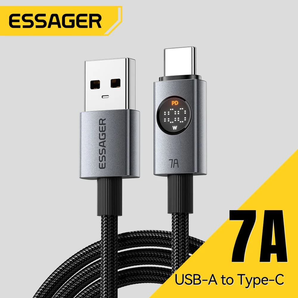 Kabel USB-C 7A 100W z wyświetlaczem cyfrowym