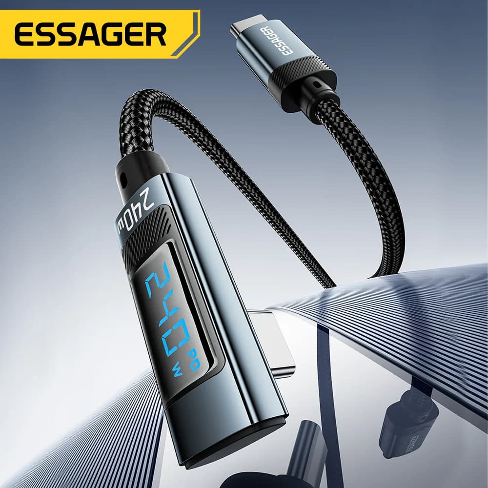 Kabel USB-C na USB-C 240W z kątowym złączem 90 stopni