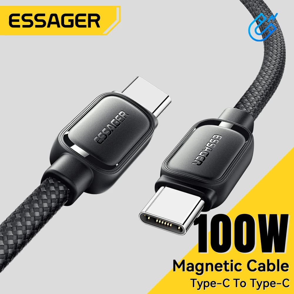 Magnetyczny kabel ładujący USB-C 100W zapobiegający plątaniu