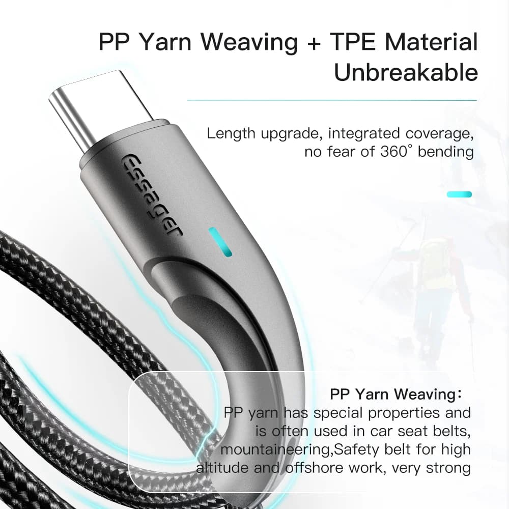 Kabel ładujący Fast Charging 3A USB-A do USB-C