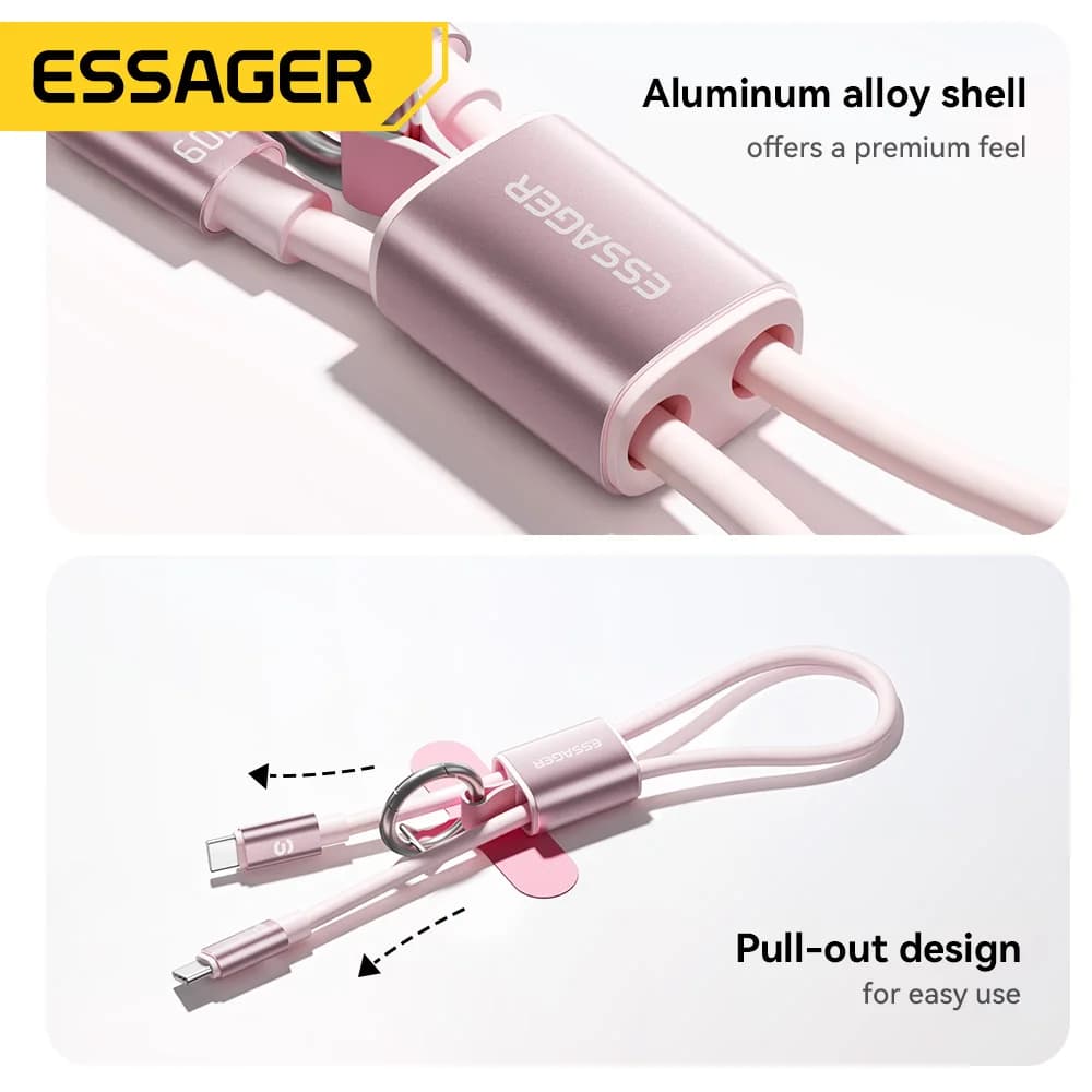 Krótki kabel smyczkowy USB-C do USB-C 60W