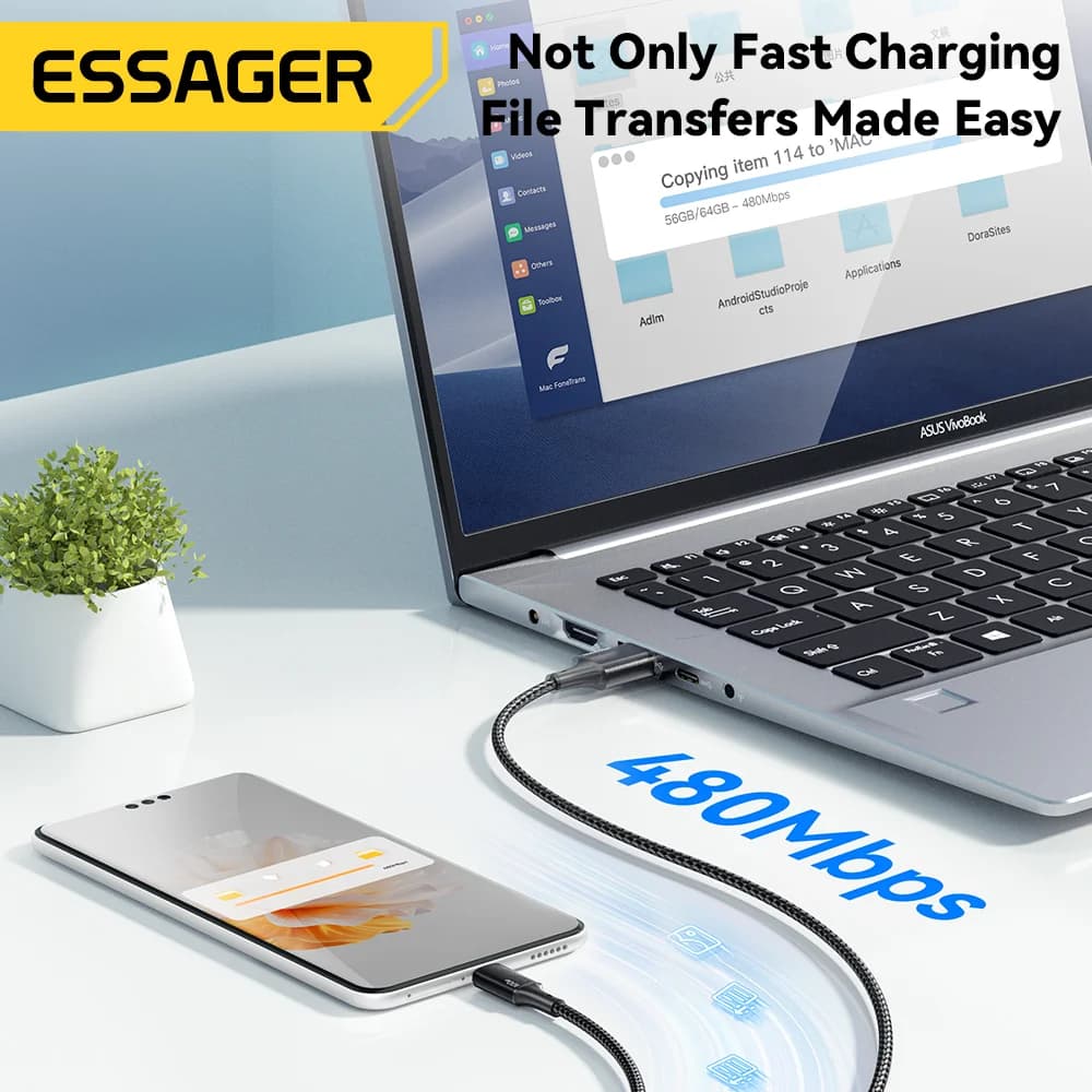 Kabel ładujący 3-w-1 USB-C do Lightning 100W