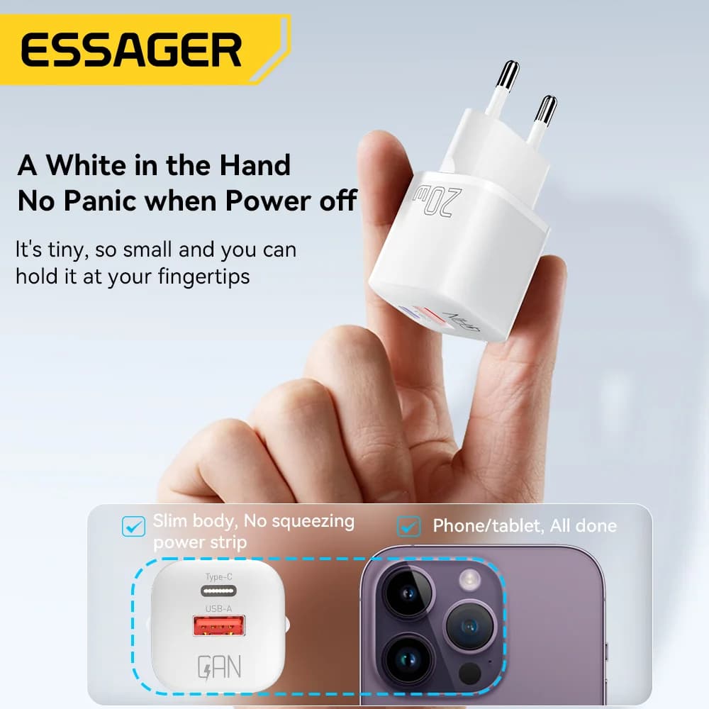 Szybka ładowarka GaN USB-C PD 20W