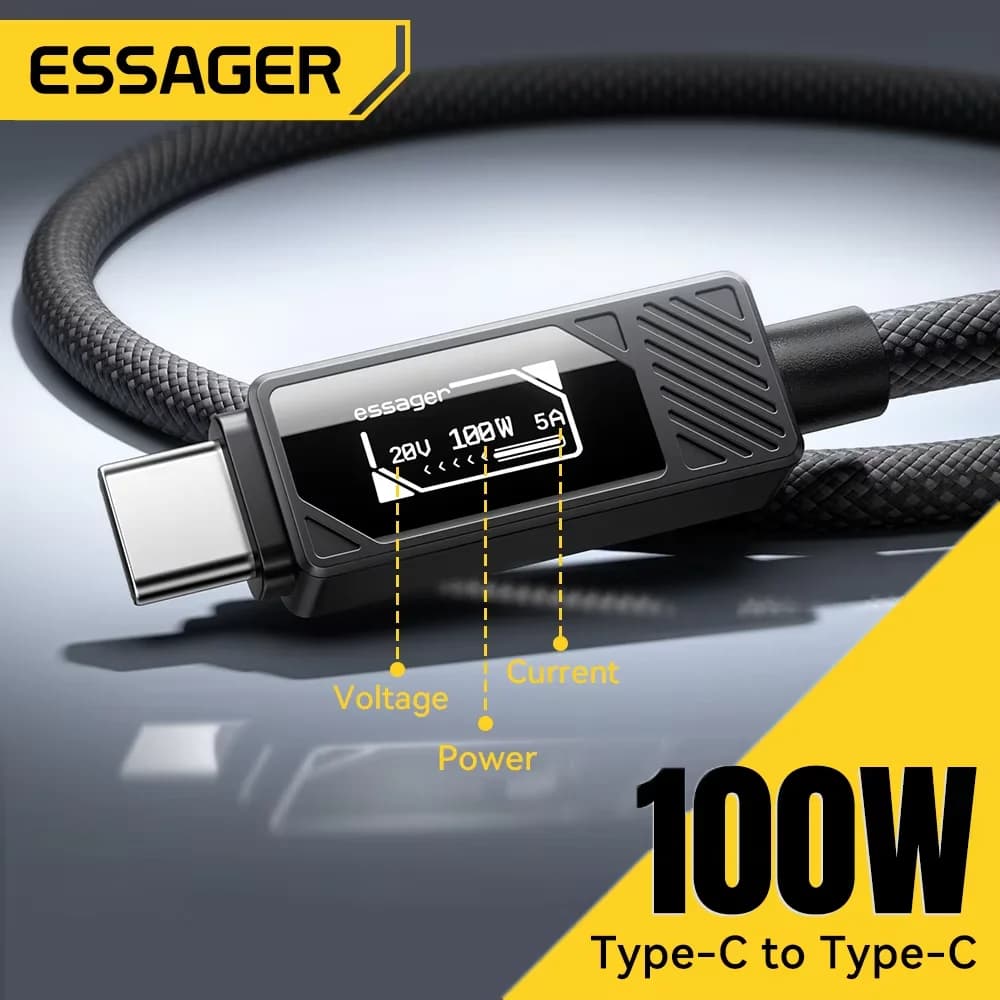 Kabel USB-C 100W z wyświetlaczem cyfrowym PD