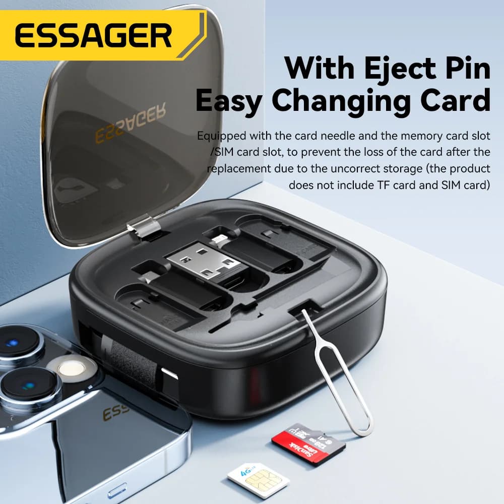 Zestaw kabli USB-C 60W z organizerem na szpilki