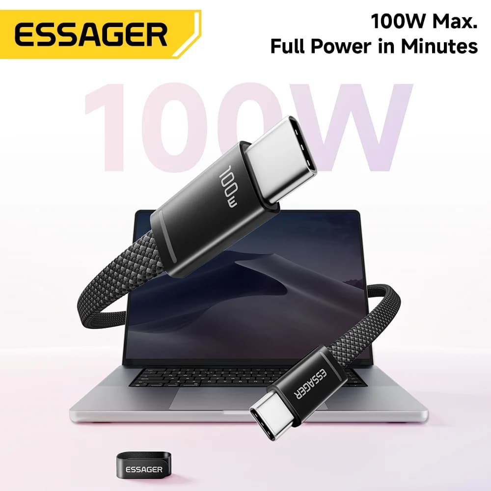 Smukły kabel USB-C na USB-C PD 100W do szybkiego ładowania