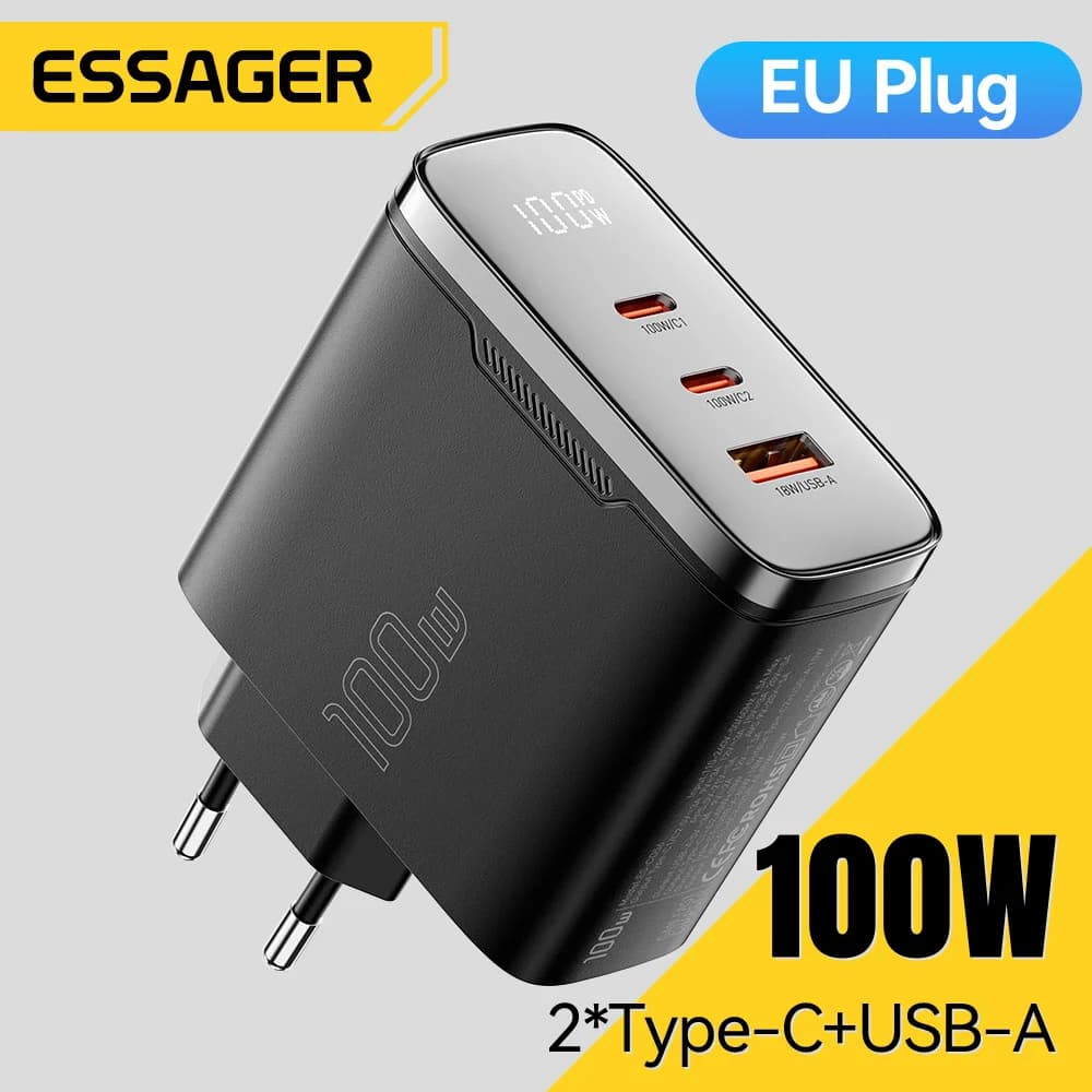 Ładowarka USB-C GaN 100W z wyświetlaczem cyfrowym