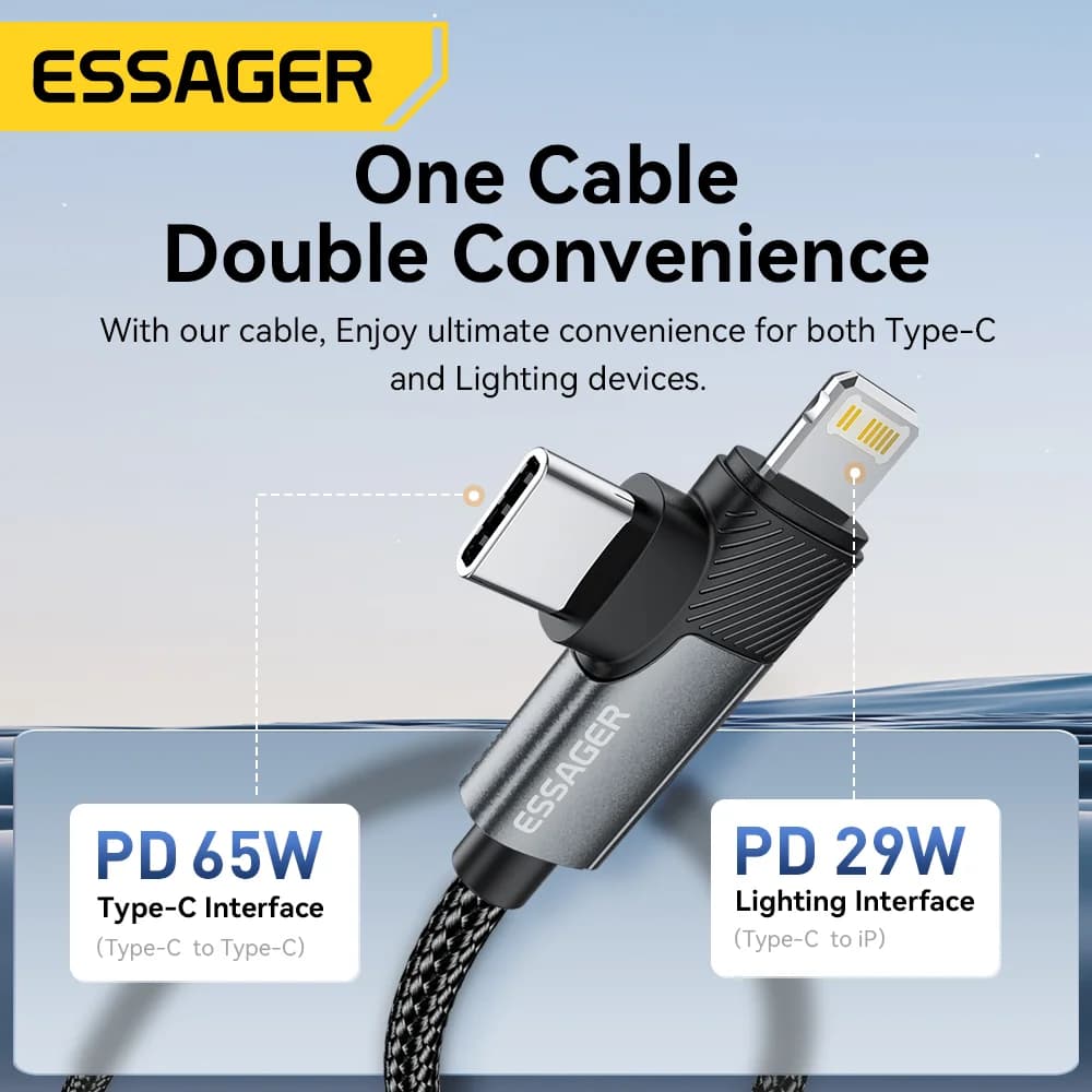 Kabel USB-C na Lightning 2 w 1, 65W