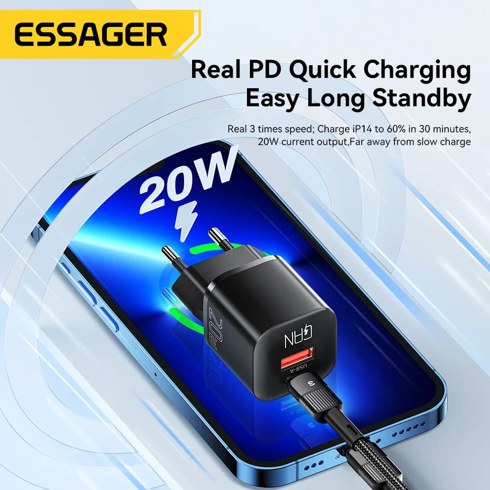 Szybka ładowarka GaN USB-C PD 20W