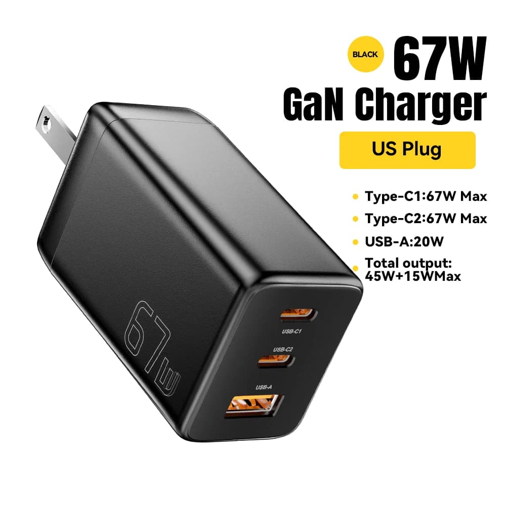 Ładowarka sieciowa GaN USB Type-C 67W z obsługą PPS