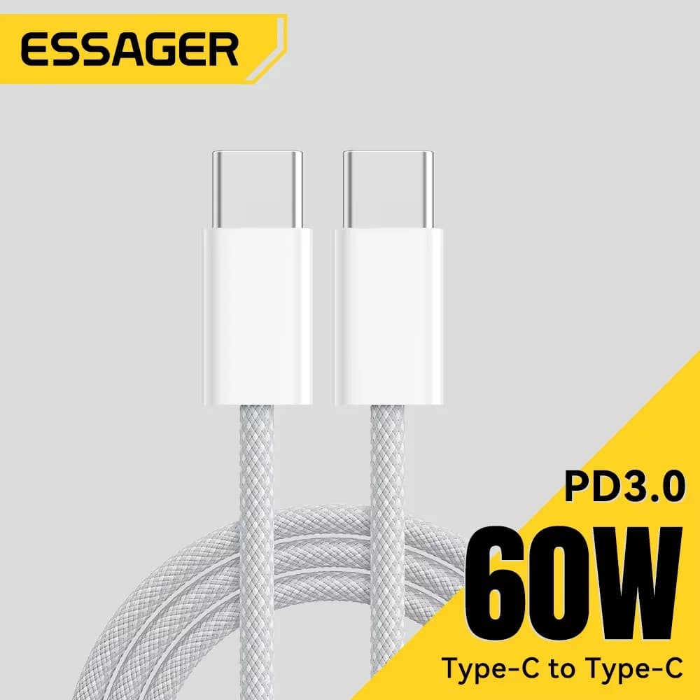 Kabel danych USB-C na USB-C 60W do szybkiego ładowania