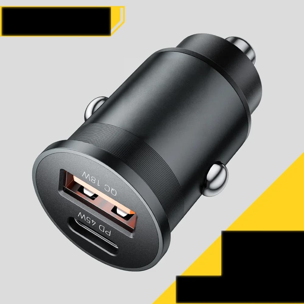 45W Mini Samochodowa Ładowarka USB-C, QC 3.0