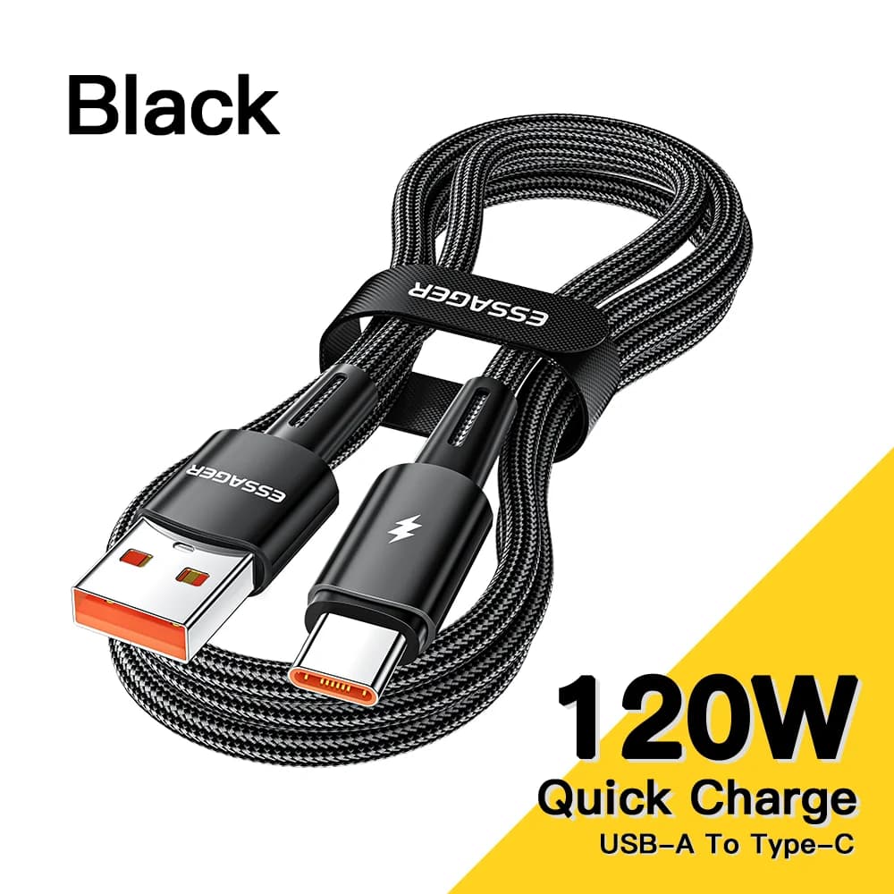 Kabel USB-C do szybkiego ładowania 120W, 6A