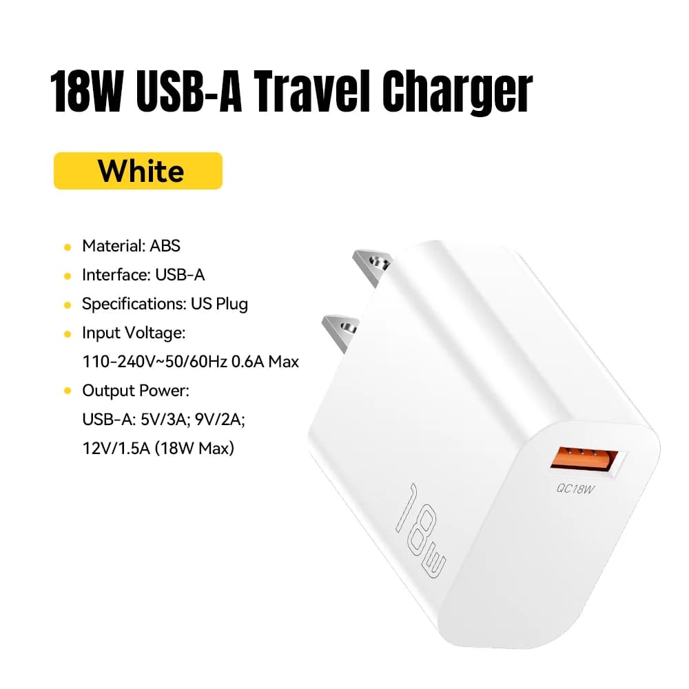 Ładowarka sieciowa USB-A QC 3.0 18W