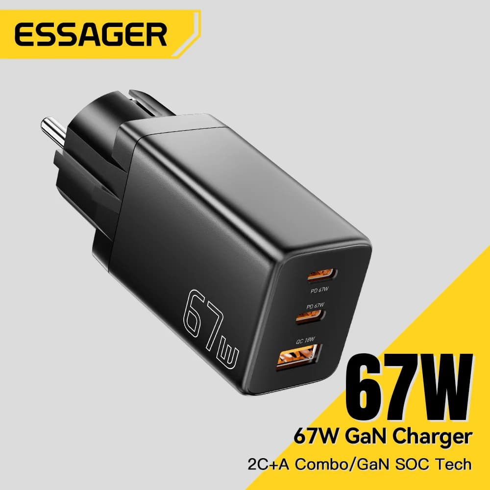 Ładowarka GaN USB Type-C z wtyczką EU/KR
