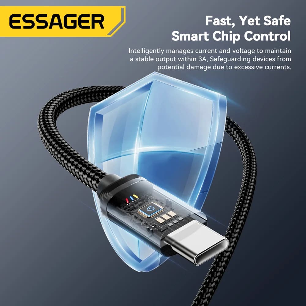 Kabel USB-A do USB-C szybkie ładowanie i przesył danych 3A