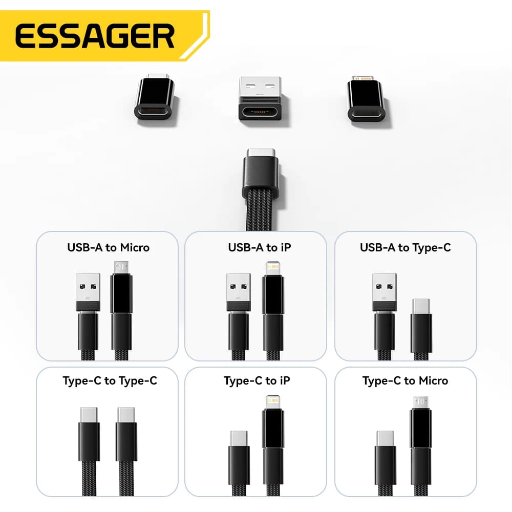 Zestaw kabli danych USB-C 60W z organizerem podróżnym