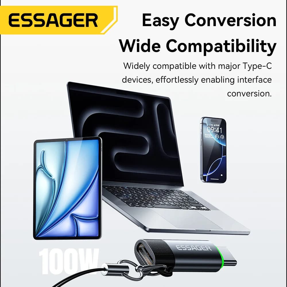 Inteligentna przejściówka USB-C OTG z wyłącznikiem prądu 100W