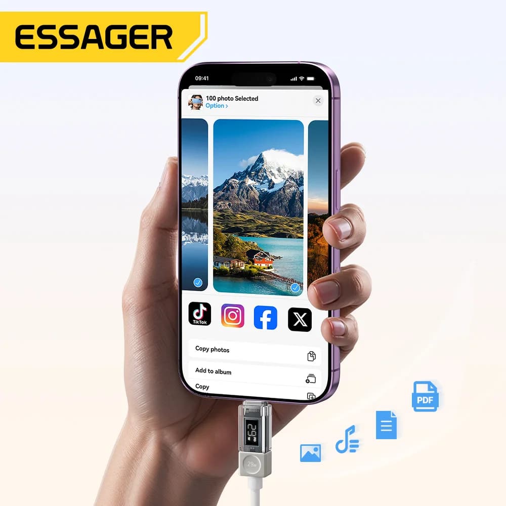 Kabel USB-C na Lightning z wyświetlaczem cyfrowym